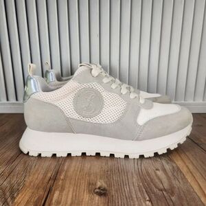 Sam & Libby Randal Lace Up Jogger Womens Size 7.5 M Gray Designer Sneakers Shoes